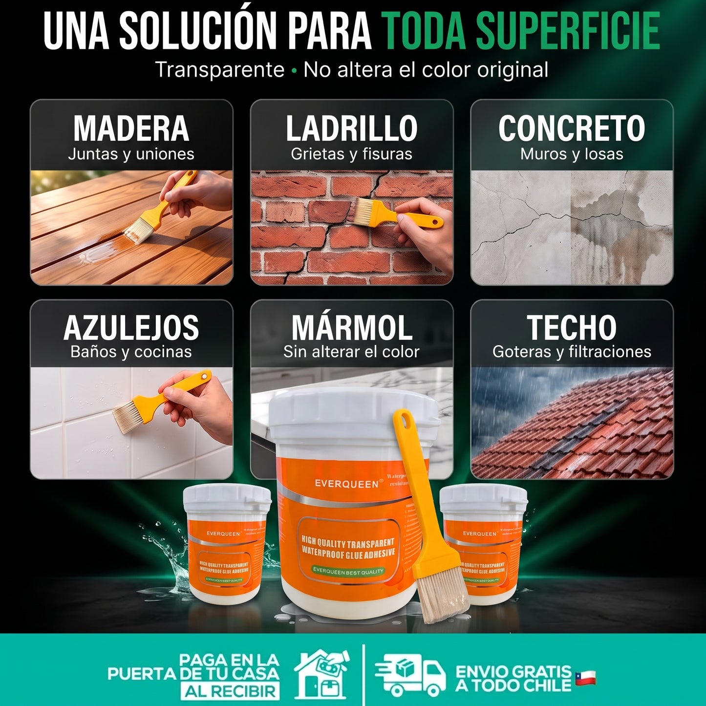 IMPERFIX | Selladores Impermeabilizantes Transparentes de 300gr + brochas incluidas