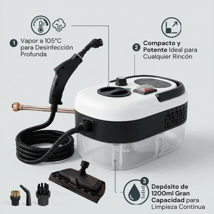 Limpiador A Vapor Multiuso SteamCleaner 2500w