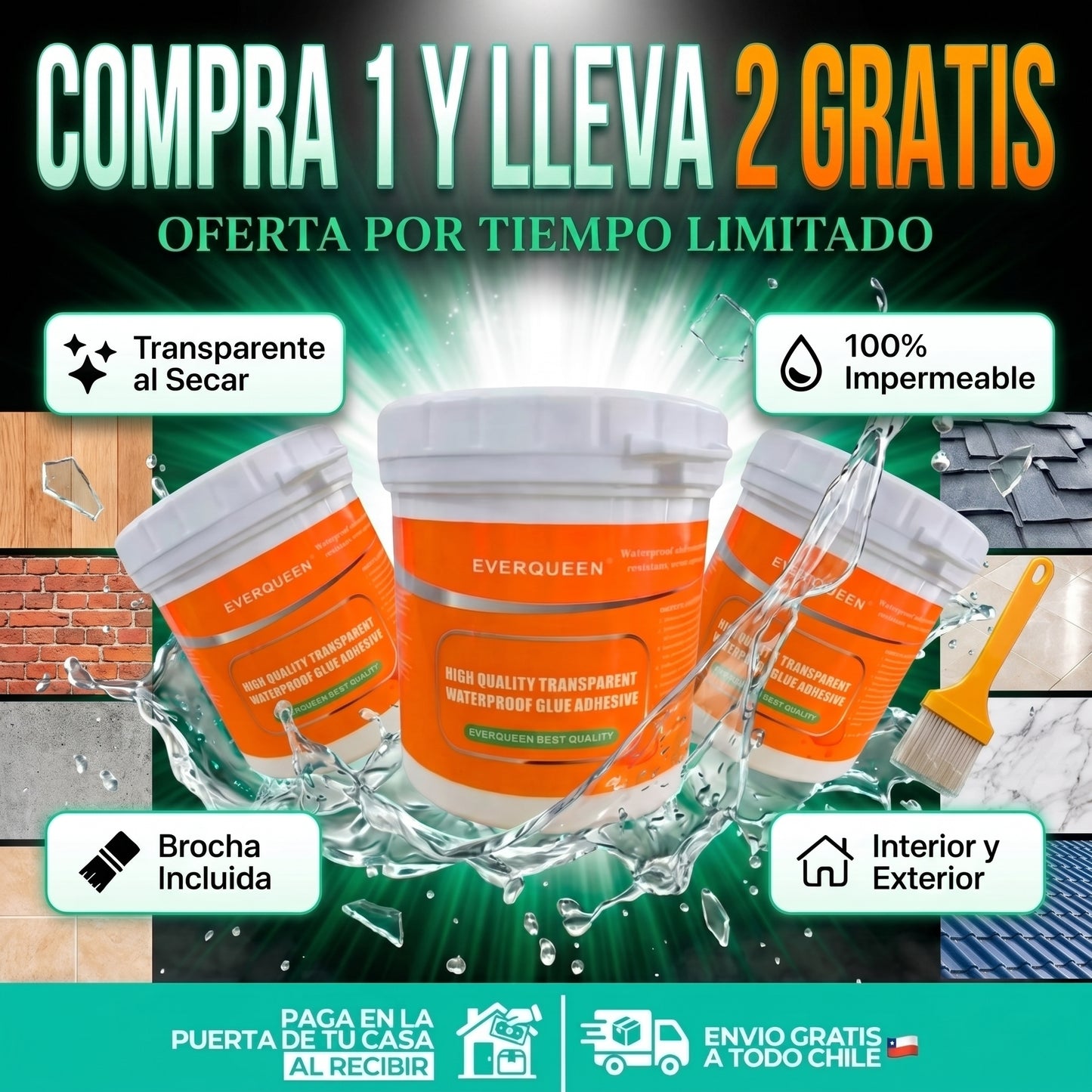 IMPERFIX | Selladores Impermeabilizantes Transparentes de 300gr + brochas incluidas