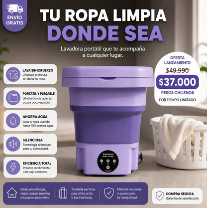 LavaFLEX – Mini Lavadora Plegable Portátil