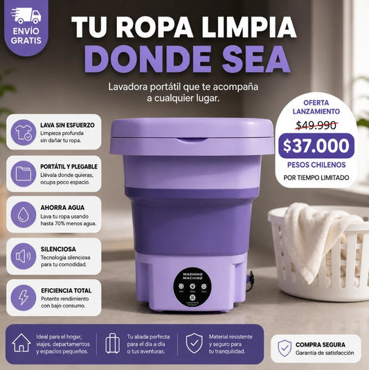 LavaFLEX – Mini Lavadora Plegable Portátil