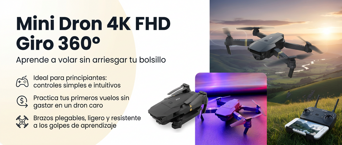 Banner ancho Mini Dron - aprende a volar sin arriesgar tu bolsillo
